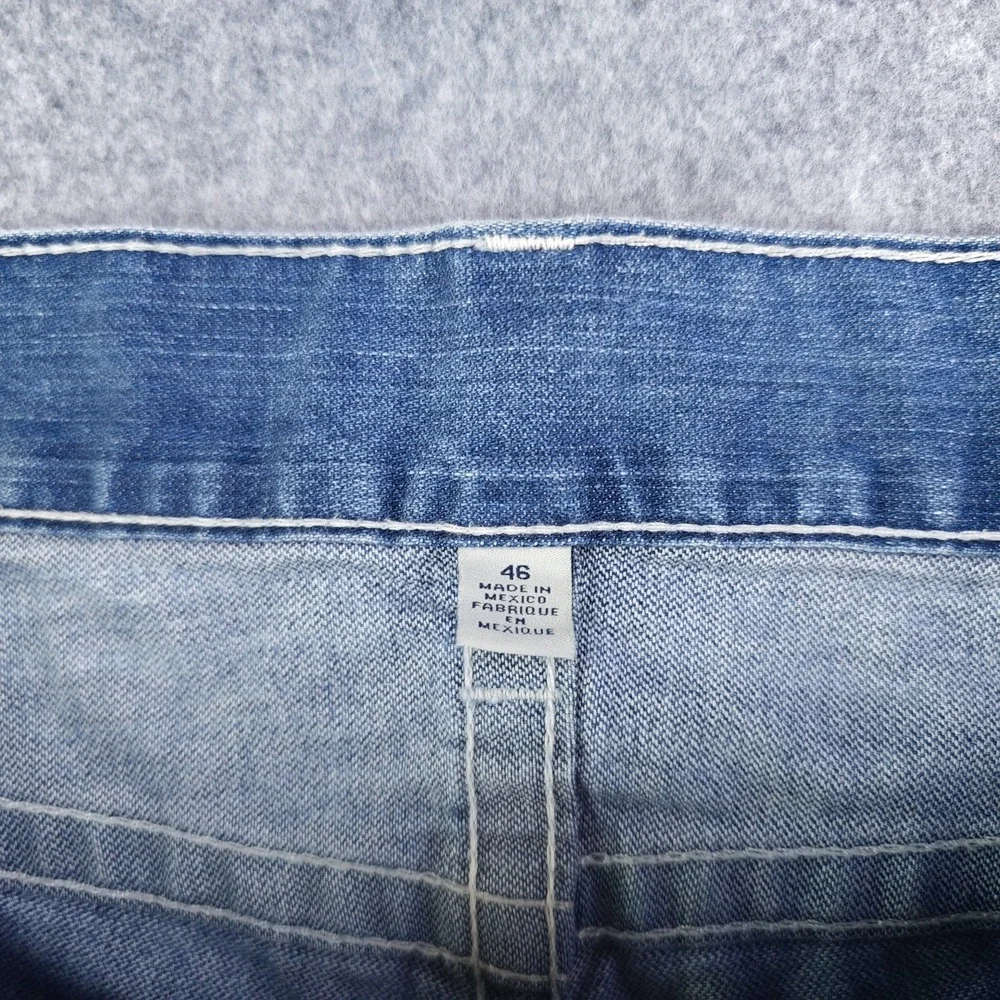 True Religion Jeans Mens 46 Blue Denim Skinny 46x33 Light Wash 100% Cotton